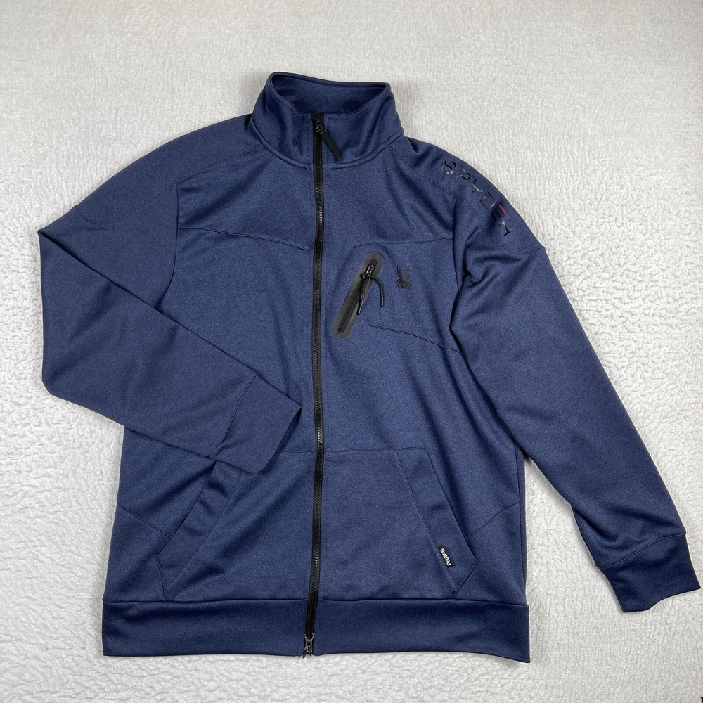 Spyder Jacket Mens Large Blue Activewear Outdoors Hiking Casual Pro Web Camping